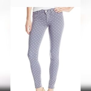 Hudson Women's Krista Ankle Super Skinny Gray Polka Dot Size 28
